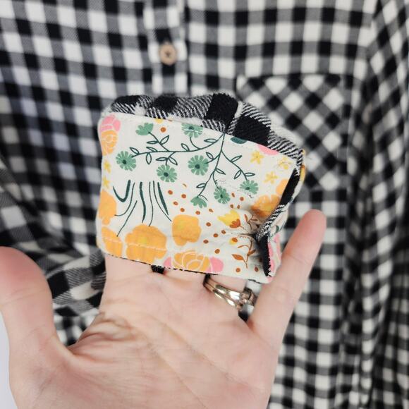 Matilda Jane Joanna Gaines Black White Gingham Check Fall Button Top Medium - Picture 5 of 11